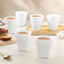 Larah 由 BROSIL 6 Pcs Tea/Coffee Opalware Kulhad Set, 100 ml 每人,微波和Dishwasher 安全, Bone-Ash 自由,粉红色的Set 日用和赠品理想,白色