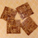 Sevendi Wooden Trivet Mat Set, High Dut Hot Holder Pads Coasters, 适合现代家用厨房装饰, 16 x16厘米厨房餐桌 Non-Slip Dish Plate Pan Placemat-Pack of 1 (4, Brown)