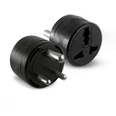 MX 3 Pin 通用圆形转换插件适配器包 2,180° Rotatabable 多插件 Socket 转换器,Home & Office 的压缩旅行动力适配器,与印度和国际插件兼容