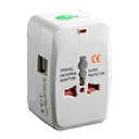 2 USB 通用旅行适应器,安装在双 USB 充电器端口 插件 国际旅行适应器全部安装在一个便携式旅行适应器上