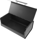 Multi-function Food Organizer Bread Box with Rounded Edges Capacity Desktop Storage Container for Kitchen Snacks and Fruits Lightweight Iron Bread Bin in Matte Black