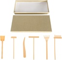 STOBOK Meditation Tools 1 Set Zen Garden Rake Kit Mini Meditation Rock Sand Garden Tools DIY Bending Teeth Rake Four Teeth Sand Sets for Adults Relaxation Toys （ Yellow ） Mini