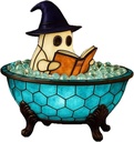Halloween Ghost Bubble Bath Lamp, Cute Bathtub Ghost Night Lights for Bathroom Halloween Decor,Spooky Reading Books Nightlight with USB Ghost Nightlight for Indoor Readers, Desk, Party, Table