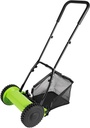 Portable Hand-Push 16 Inch Lawn Mower 5-Blade Reel Lawn Mower Blade Height Adjustable Household Manual Push Mower Outdoor Lawn Sweeper for Lawn Yard Garden Bush (16-Inch)