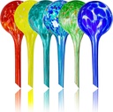 Plant Watering Globes Set of 6 – Large Glass Self-Watering Bulbs (up to 5 Days of Watering) for Indoor & Outdoor Plants – Multicolor
