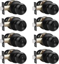 Probrico Black Bedroom Door Locks, Interior Door Knobs with Locks, Privacy Door Handle Locks,Bathroom Door Knobs, Black Interior Keyless Door Locks, 8 Pack