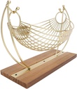 Coffee Capsule Storage Rack with Iron Hammock Coffee Pod Holder, Countertop Organizer for Kitchen Office, Featuring Wood Base for Stability