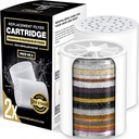AquaHomeGroup 20-Stage Premium Shower Filter Replacement Cartridge with Spin Propeller 2-Pack (No Housing) - Water Filter Refill Compatible with Any Shower Filter of Similar Design 15 and 20 Stages