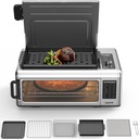 JOYAMI Air Fry Countertop Oven, 18QT 1600W Convection Oven and Indoor Grill Combo with See-Through Window for Air Fry, Bake, Dehydrate, Toast, 6 Nonstick Accessories