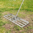 PioneerWorks 48"×10" Stainless Steel Lawn Leveling Rake, Lawn Leveler Rake 180° Flexible Rotation & 6FT Extra Long Handle Rake, HeavyDuty Level Yard Tool for Backyard Garden Farm Golf Course Pasture