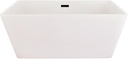 Regina 51" x 28" Acrylic Flatbottom Soaking Bathtub in White with Drain/Overflow