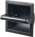 Modern Matte Black Recessed Toilet Paper Towel Holder Set Durable Metal Wall Mount for Space Saving Bathroom Design Stainless Steel Ring Rack for Hand Towels Included