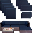 9 Pcs Outdoor Patio Cushion Covers Replacement,Patio Furniture Cushions Covers, Waterproof with Zipper for 5 Pcs Patio Furniture Set,Covers Only (Navy Blue)