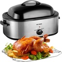 Roaster Oven 22 Quart Electric, Turkey Roaster with Self-Basting Lid Design, Large Stainless Steel Electric Turkey Roaster Oven Fits Turkeys Up to 26LB