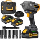 1500Nm Impact Wrench, 1/2" 1107ft-lbs Cordless Impact Gun with 2 x 4.0Ah Battery, 21V High Torque Power Impact Driver with 6 Sockets,Pistola Llave De Impacto for Truck RV Car Heavy Construction