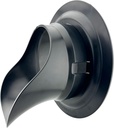 LokPlate™ 6-Inch Plastic (UV+) Downspout Nozzle/Scupper with Self-Locking Escutcheon Plate (Black)