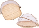 2pcs Organizing Baskets for Kitchen Bamboo Woven Storage Hanging Fruit Basket Home Decor Dustpan