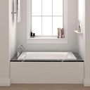 Fine Fixtures Drop In White Soaking small Bathtub, Fiberglass Acrylic Material, 72"L x 36"W x 19"H - Brass Trip Lever Included