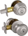 Design House 701821 Cambridge Entry Knob and Single Cylinder Deadbolt Combo Satin Nickel
