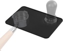 Espresso Tamper Mat,Silicone Gel Coffee Tamper Mat Black Anti-Slip,for Barista Tool Home Kitchen Office Shop,Waterproof and Heat Resistant(Plane)