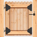 Mofeez Anti Sag Gate Kit Fence Gate Hardware - Heavy Duty 90 Degree Right Angle Hinges with Self-Locking Gate Latch & Corner Brace - for Wood Gates, Garden Fence (1 Set)