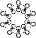 10pcs Metal Swivel Trigger Snap Hooks Mini Lobster Claw Clasps with 12mm Round Rings for Purse, Bags, Handbags, DIY Craft (Gun Black)
