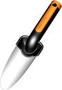 Fiskars Premium Planters Transplanter, Length 27 cm, Stainless Steel Trowel, Black/Orange, 1000727