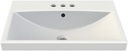 CeraStyle 032000-U-Three Hole Elite Rectangle Ceramic Wall Mounted/Self Rimming Sink, White