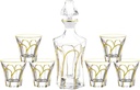 Irregular Cup Set Bohemian Bottle Wine Bottle Set Brandy Vodka Set Wine Glass Set(D)
