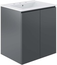 Modway Bryn Wall-Mount Bathroom Vanity, 24 Inch, Gray White