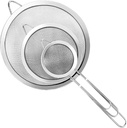3Pcs Super Wire Extra Fine Mesh Strainer with Handle, Small Medium Large Size Sifter Metal Strainer Set, Stainless Steel Sieve Fine Mesh Strainers for Kitchen Rice Juice Quinoa Food Flour Baking YLYL