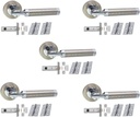 5 Set Internal Lever on Rose Solid Zamac Door Handles Pack Latch & Hinges