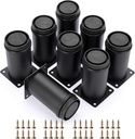 OwnMy 8PCS 4 Inch Stainless Steel Furniture Legs Feets Adjustable Metal Cabinet Desk Legs, Black Round Metal Furniture Risers Coffee Table Replacement Legs Heavy Duty Sofa Legs TV Stand Dresser Legs