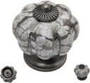 20 pcs Antique Silver Gray Ceramic Pumpkin Cabinet Knobs with Solid Metal Core for Cabinets, Drawers, Dressers, Closets