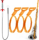 Omont Snake Drain Hair Clog Remover Tool, 34 Inch Stainless Steel Claw and 3 Pack 19. 7 Inch Plastic Sink Unclogger Tool, Sink Drain Cleaner Tool for Kitchen, Sink Bathroom, Tub Toilet Orange (3+1)