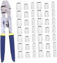 Wire Rope Crimping Tool with Double Barrel Ferrules Stainless Steel Fishing Line Crimper Pliers for Cable Wire Compact Crimping Tool with Nonslip Grip for Outdoor Sea Fishing and