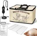 Bread Proofer with Heater, Dough Proofing Box with Temperature Control Timer, Foldable Sourdough Starter Kit for Baking Pizza Making Yoghurt Cheese Fermentation(0–130℉)