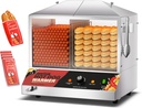 WantJoin Commercial Hot Dog Steamer - 36L/38QT Electric Hot Dog Steamer and Bun Warmer, Stainless Steel Hot Dog Cabinet with Tempered Glass 200-275 Sausages & 40-45 Buns, 1200W