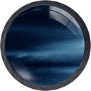 12 Pack Navy Blue Kitchen Cabinet Knobs Round Drawer Pulls Black Dresser Cupboard Door Handles