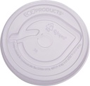 Eco-Products GreenStripe Compostable Plastic Cup Flat Lids, Case of 1000, Perforated Straw Hole, Fits 9-24oz Cups, Made From PLA Renewable Plant Based Plastic, Clear For Visibility