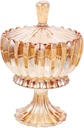 Glass Jewelry Storage Jar Lid Embossed Candy Container for Home Decor Jewelry Organizer and Elegant Storage