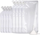 OHMAXHO Alcohol Pouches for Liquor,Reusable Drink Pouches for Adults Alcohol Drinking Flasks,Concealable Plastic Liquor Bags with Funnel,Plastic Travel Flasks (8OZ4 + 16OZ4)