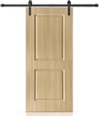 40 in. x 82 in. 2 Panel Hollow Core Oak Finished PVC Composite Interior Sliding Barn Door with Hardware Kit