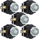 5 Pack Crystal Door Knobs, Glass Door Knobs with Lock for Privacy Use, Black Vintage Crystal Doorknob Set