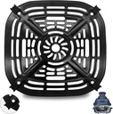 GWY Air Fryer Tray for Ninja Crispi Air Fryer FN101GY, Replacement Air Fryer Crisper Plate Grill Pan Grill Plate Accessories with Rubber Bumpers, Dishwasher Safe