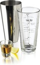 Libbey 3 Piece Bartender Set Bar Mixing Glass with Cocktail Recipes