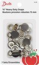 Dritz 5-33 Heavy Duty Snaps, Gunmetal, Size 24 (5/8-Inch) 7-Sets