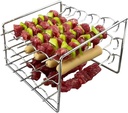 304 Stainless Steel Air Fryer Skewer Rack Grate 3 tier Rack with 15 Skewers Kabob Air Fryer Accessories for BBQ Grill Kabobs Chicken Meat Seafood