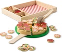 Melissa & Doug Wooden Pizza Party Play Set, 36 Self-Stick Toppings, Pizza Toy Kitchen Set & Play Kitchen Accessories, Preschool Toys for Boys & Girls 3+