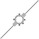 2.17 inch / 55mm Round Die Stock Handle Wrench, Adjustable Die Wrench Handle Holder, Heavy Duty Threading Die Holder Handle (Metric, M22-M26)